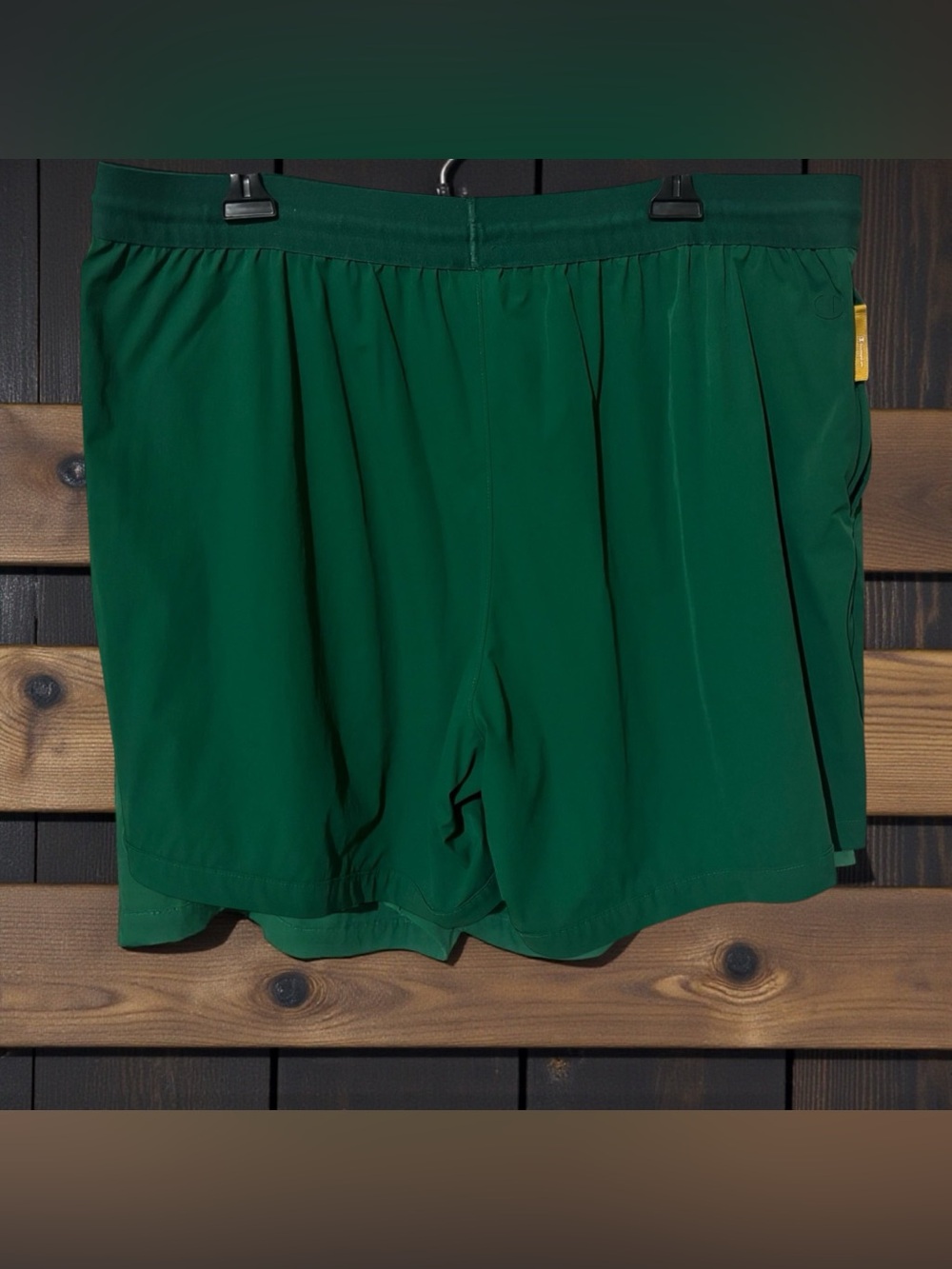 NWOT Men's Champion All-Purpose Shorts, 6" Road Sign Green/Royal Gold XL